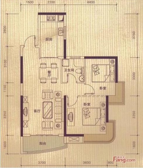 金艾陶家裝：佛山丹灶  桂丹頤景園80㎡簡約現代裝修效果鑒賞