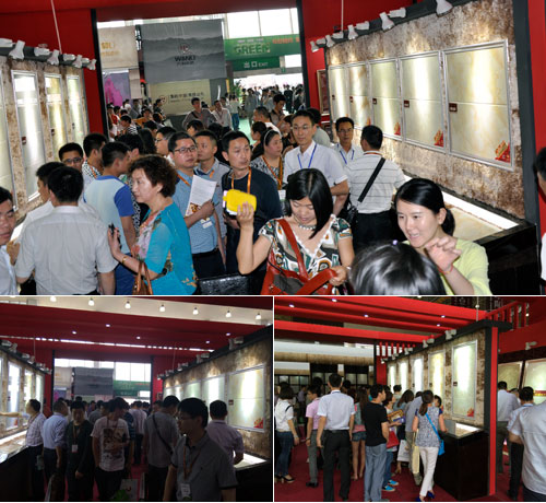 金艾陶首創微晶瓷片展示區人群火爆